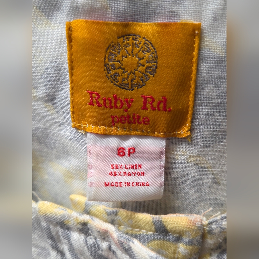 Ruby Rd. Yellow and Gray Patterned Utility Jacket - Picture 2 of 8